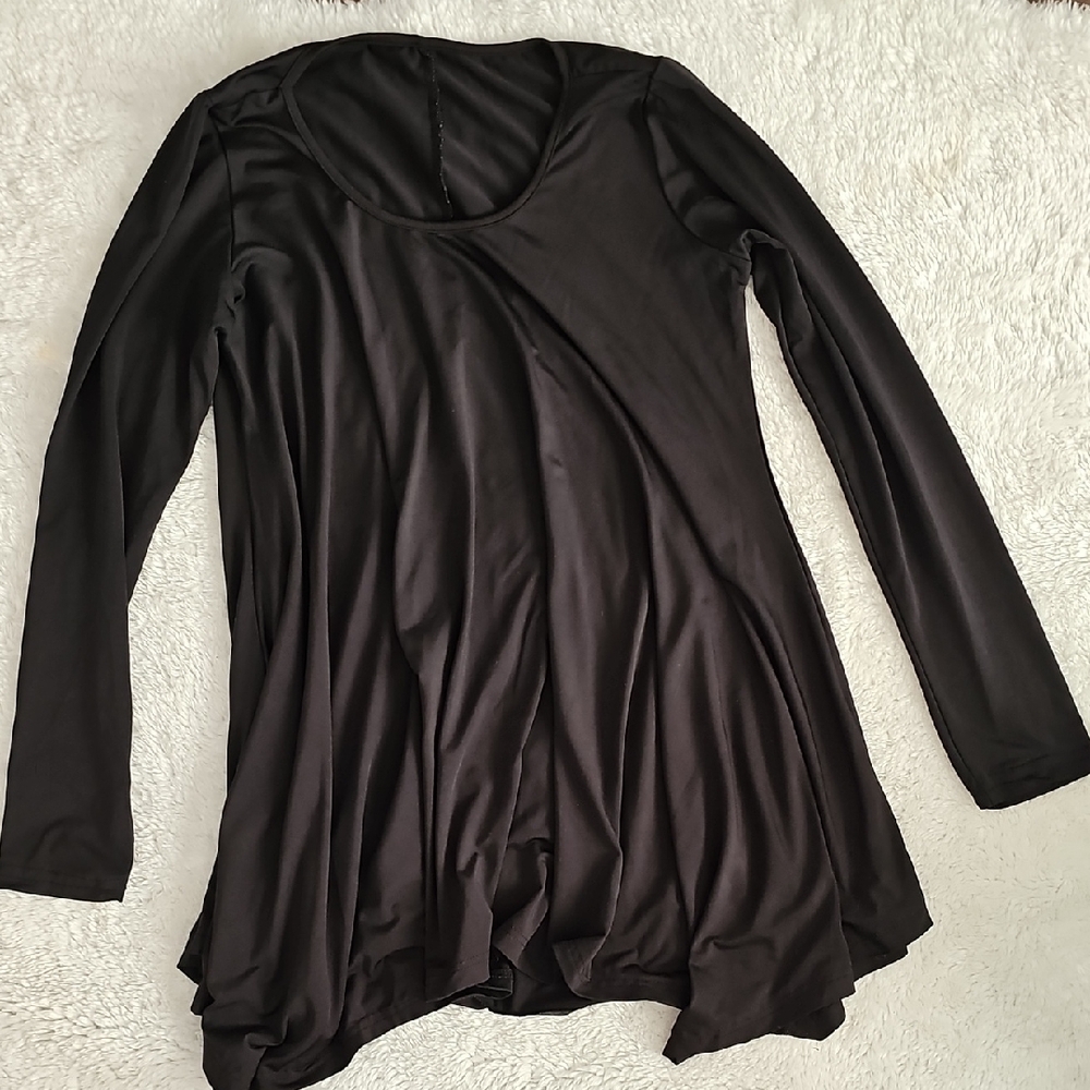 Elegant Black Long Sleeve Women's Top